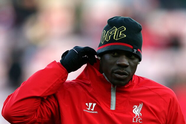 Liverpool's Mario Balotelli ahead of their English Premier League soccer match against Sunderland at the Stadium of Light, Sunderland, England, Saturday, Jan. 10, 2015. (AP Photo/Scott Heppell)