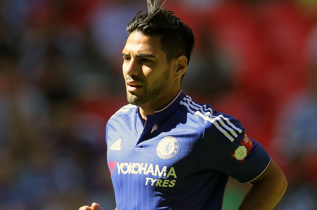LONDON, ENGLAND -  AUGUST 2:  Radamel Falcao of Chelsea' during the FA Community Shield match between Chelsea and Arsenal at Wembley Stadium on August 2, 2015 in London, England.  (Photo by James Bayliss - AMA/Getty Images)