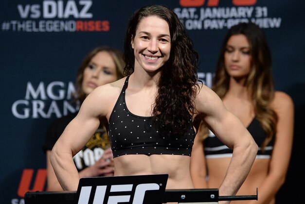 Jan 30, 2015; Las Vegas, NV, USA; Sara McMann at the weigh in for her women's bantamweight bout against Miesha Tate (not pictured) at the MGM Grand Garden Arena. Mandatory Credit: Jayne Kamin-Oncea-USA TODAY Sports