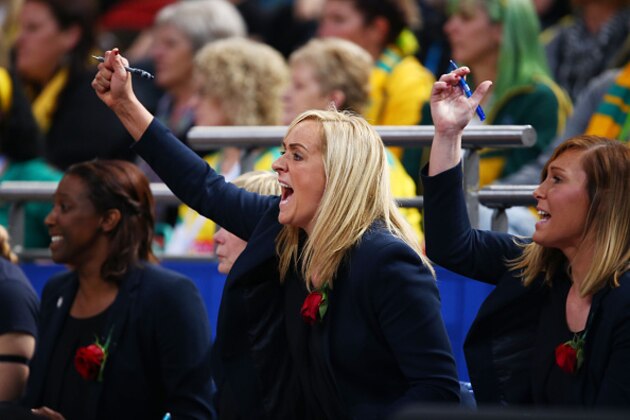 SYDNEY, AUSTRALIA - AUGUST 08:  England head coach Tracey Neville reacts during the 2015 Netball World Cup match between England and Jamaica at Allphones Arena on August 8, 2015 in Sydney, Australia.  (Photo by Matt King/Getty Images)