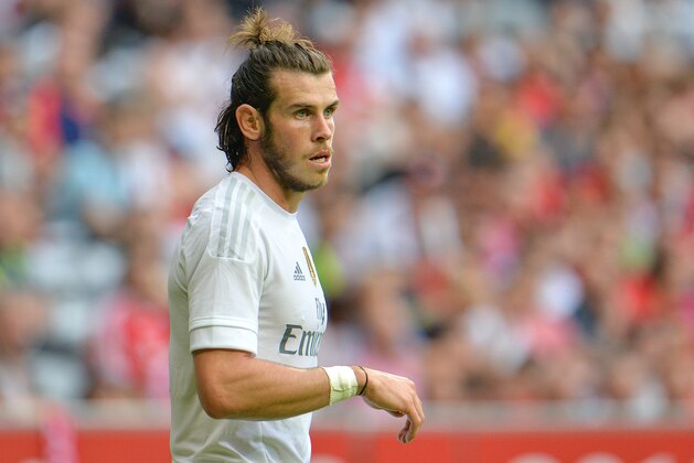 Madrid's Gereth Bale during  their friendly soccer match between Real Madrid and Tottenham Hotspur, in the Allianz Arena stadium in Munich, southern Germany, Tuesday, Aug. 4, 2015. (AP Photo/Kerstin Joensson)