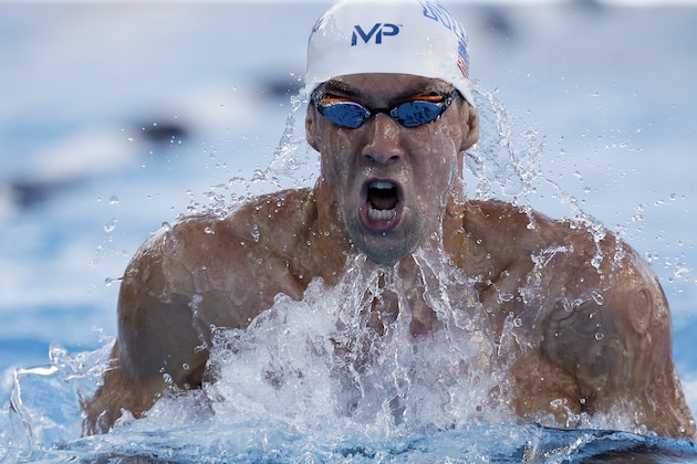 Michael Phelps competes in the finals of the men's 200-meter individual medley at the the U.S. swimming nationals, Sunday, Aug. 9, 2015, in San Antonio. Phelps won the race. (AP Photo/Eric Gay)
