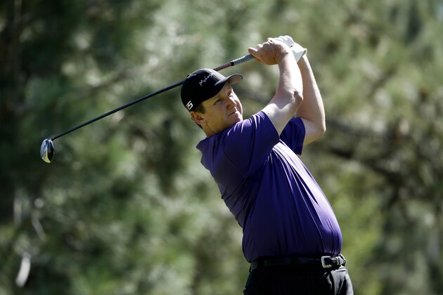 RENO, NV - AUGUST 09:  J.J. Henry tees off on the ninth hole during the final round of the Barracuda Championship at the Montreaux Golf and Country Club on August 9, 2015 in Reno, Nevada.  (Photo by Christian Petersen/Getty Images)