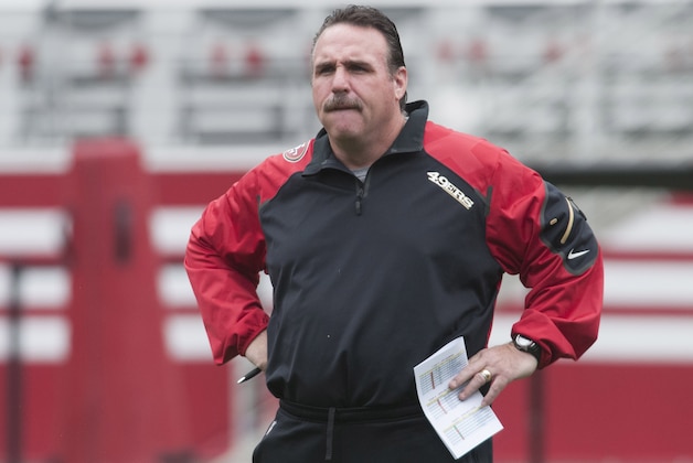 Jun 11, 2015; San Francisco, CA, USA; San Francisco 49ers head coach Jim Tomsula looks on during minicamp at Levi's Stadium. Mandatory Credit: Ed Szczepanski-USA TODAY Sports