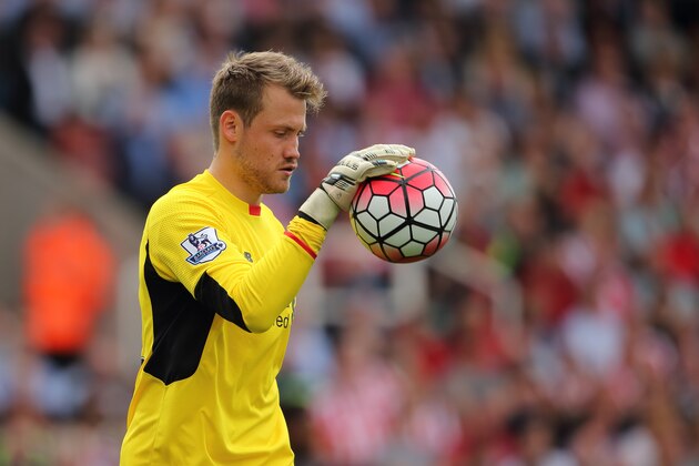 STOKE, ENGLAND - AUGUST 09:  Simon Mignolet of Liverpool during the Barclays Premier League match between Stoke City and Liverpool at the Britannia Stadium on August 09, 2015 in Stoke, England.  (Photo by Matthew Ashton - AMA/Getty Images)