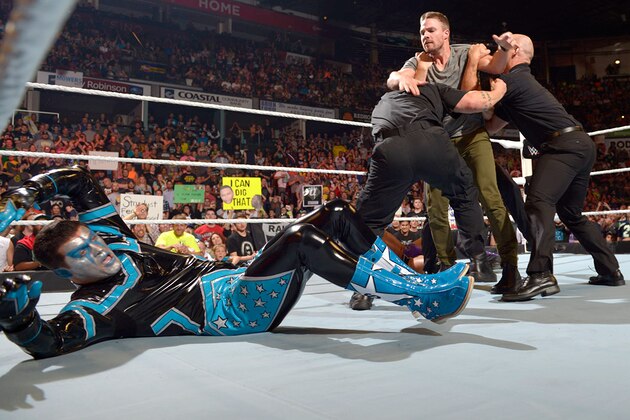 Stephen Amell and Stardust on Raw