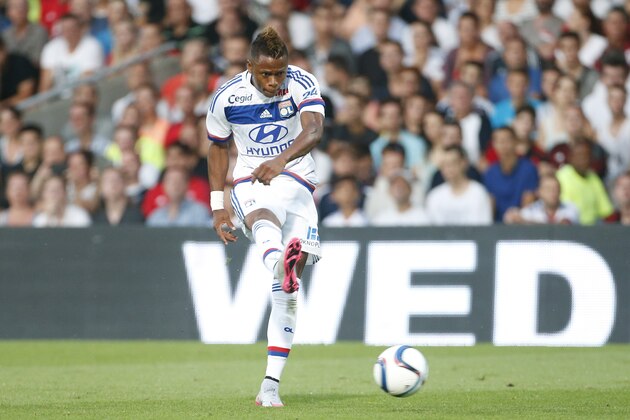 LYON, FRANCE - JULY 18: Clinton Njie of Lyon in action during the friendly match between Olympique Lyonnais (OL) and AC Milan (Milan AC) at Stade de Gerland on July 18, 2015 in Lyon, France. (Photo by Jean Catuffe/Getty Images)