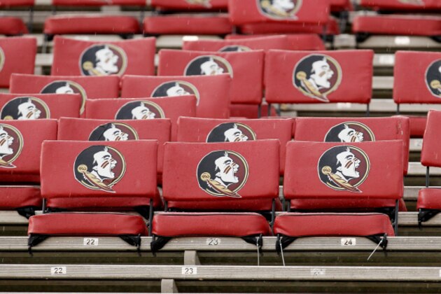 TALLAHASSEE, FL - SEPTEMBER 6: A view of the stadium seats with the new Florida State Seminoles logo before playing a game against the Citadel Bulldogs at Doak Campbell Stadium on Bobby Bowden Field on September 6, 2014 in Tallahassee, Florida. #1 ranked Florida State defeated Citadel 37 to 12. (Photo by Don Juan Moore/Getty Images)