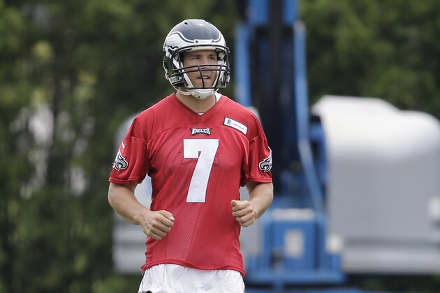 Philadelphia Eagles' quarterback Sam Bradford during NFL football minicamp, Tuesday, June 16, 2015, in Philadelphia. (AP Photo/Matt Rourke)