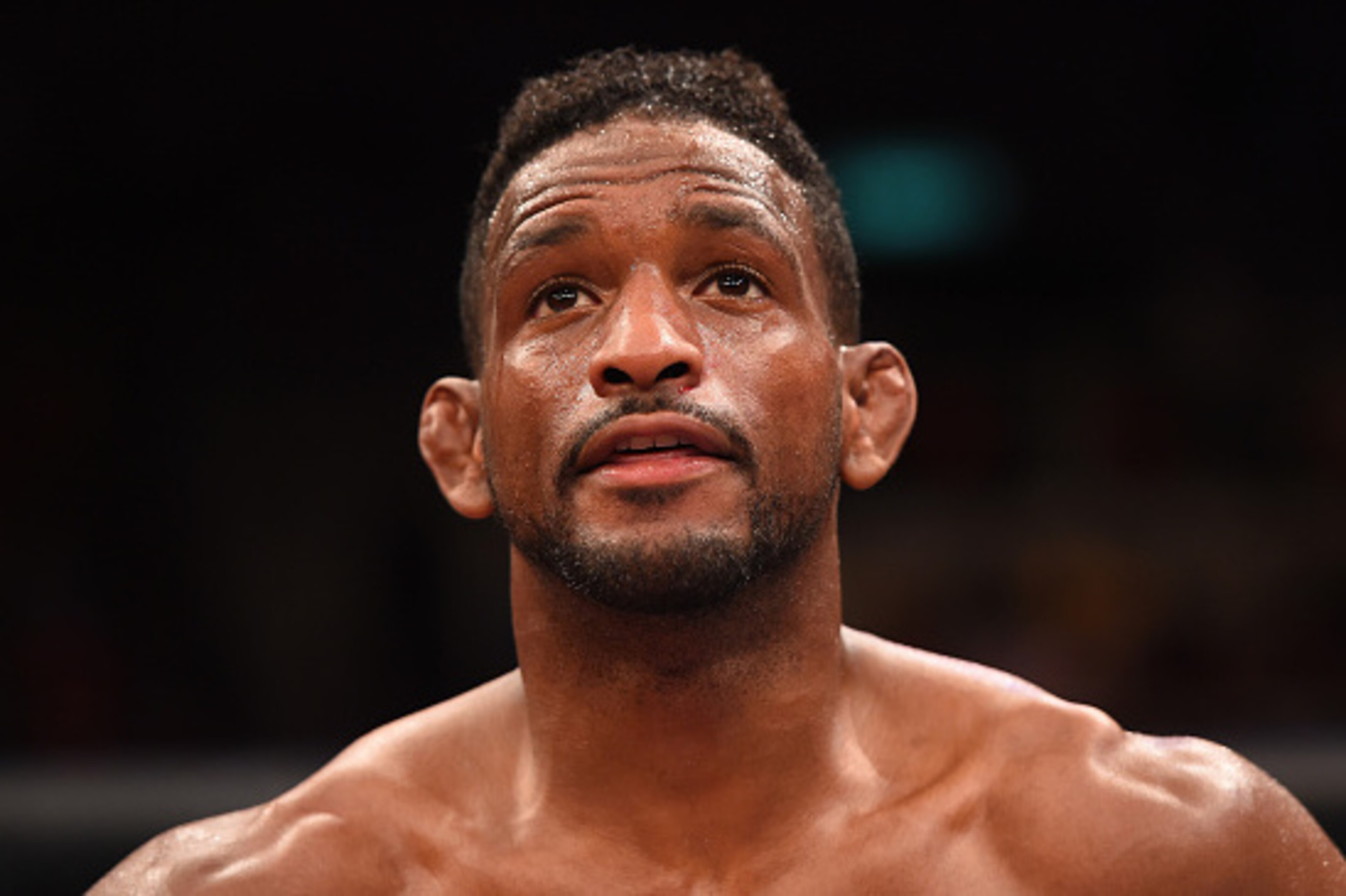 RIO DE JANEIRO, BRAZIL - AUGUST 01:  Neil Magny of the United States reacts to his submission loss to Demian Maia of Brazil in their welterweight bout during the UFC 190 event inside HSBC Arena on August 1, 2015 in Rio de Janeiro, Brazil.  (Photo by Josh Hedges/Zuffa LLC/Zuffa LLC via Getty Images)