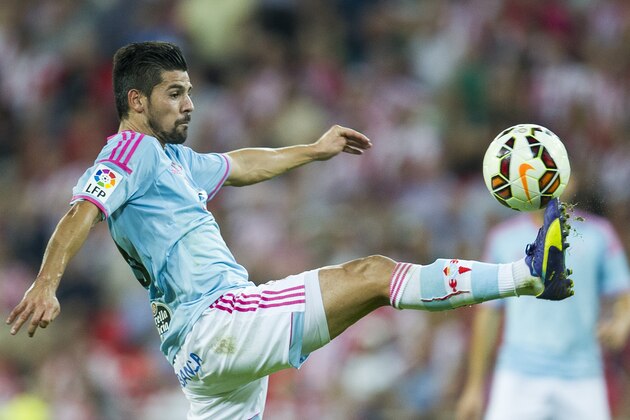 BILBAO, SPAIN - OCTOBER 18: Manuel Agudo 'Nolito' of Celta de Vigo controls the ball during the La Liga match between Athletic Club and Celta de Vigo at San Mames Stadium on October 18, 2014 in Bilbao, Spain.  (Photo by Juan Manuel Serrano Arce/Getty Images)