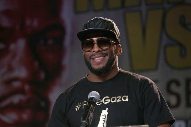 LOS ANGELES, CA - AUGUST 06:  Badou Jack speaks at a press conference ahead of his upcoming fight with George Groves on the undercard of  Floyd Mayweather/Andre Berto  at JW Marriott Los Angeles at L.A. LIVE on August 6, 2015 in Los Angeles, California.  (Photo by Stephen Dunn/Getty Images)