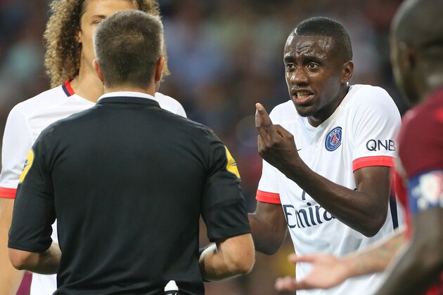 LILLE, FRANCE - AUGUST 7: Blaise Matuidi of PSG contests during the French Ligue 1 match between Lille OSC (LOSC) and Paris Saint-Germain (PSG) at Grand Stade Pierre Mauroy on August 7, 2015 in Lille, France. (Photo by Jean Catuffe/Getty Images)