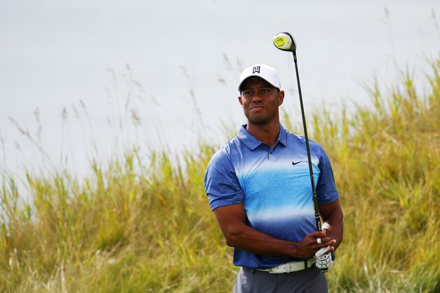 SHEBOYGAN, WI - AUGUST 13:  Tiger Woods of the United States watches his tee shot on the 13th hole during the first round of the 2015 PGA Championship at Whistling Straits on August 13, 2015 in Sheboygan, Wisconsin.  (Photo by Kevin C. Cox/Getty Images)