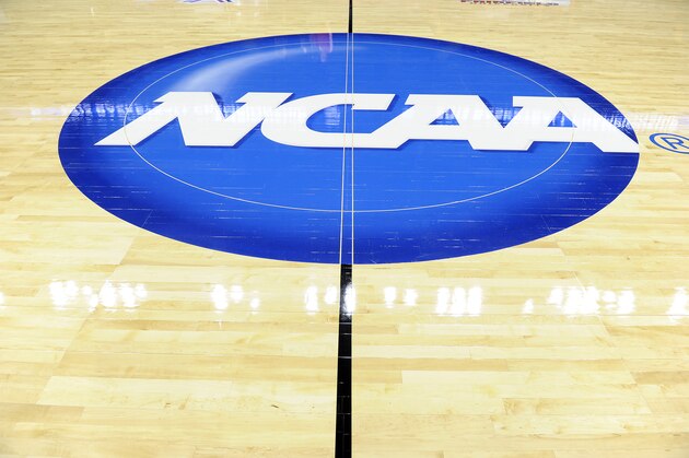 BRIDGEPORT, CT - MARCH 30:  The NCAA logo on the court where the Connecticut Huskies and the Maryland Terrapins play during the East Region Sweet 16 of the NCAA Championship at the Webster Bank Arena at Harbor Yard on March 30, 2013 in Bridgeport, Connecticut.  (Photo by G Fiume/Maryland Terrapins/Getty Images)