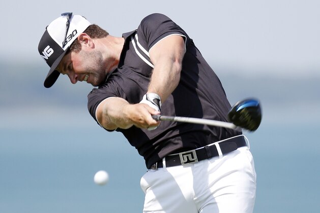 David Lingmerth, of Sweden, hits a drive on the 16th hole during the first round of the PGA Championship golf tournament Thursday, Aug. 13, 2015, at Whistling Straits in Haven, Wis. (AP Photo/Julio Cortez)