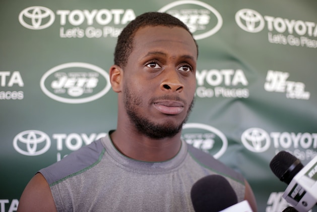 New York Jets quarterback Geno Smith responds to questions during a news conference after practice at NFL football  training camp, Tuesday, Aug. 4, 2015, in Florham Park, N.J. (AP Photo/Frank Franklin II)