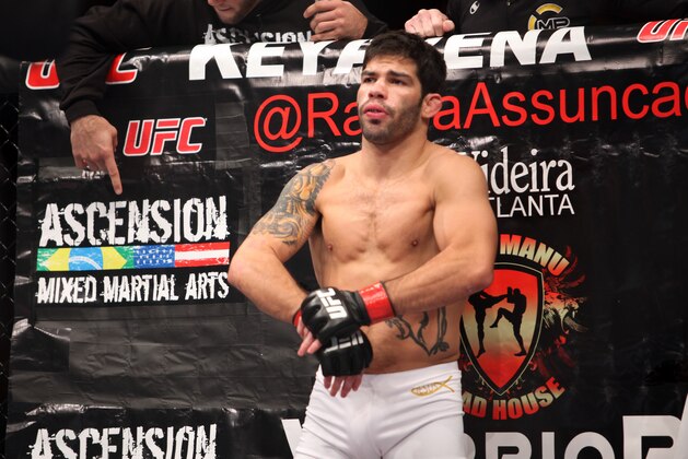 Raphael Assuncao is seen before a mixed martial arts bout at a UFC on FOX event in Seattle, Saturday, Dec. 8, 2012. Assuncao won via a 3-round unanimous decision.  (AP Photo/Gregory Payan)