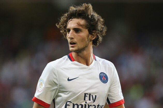 LILLE, FRANCE - AUGUST 7: Adrien Rabiot of PSG looks on during the French Ligue 1 match between Lille OSC (LOSC) and Paris Saint-Germain (PSG) at Grand Stade Pierre Mauroy on August 7, 2015 in Lille, France. (Photo by Jean Catuffe/Getty Images)