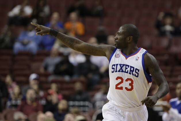 Philadelphia 76ers' Jason Richardson in action during an NBA basketball game against the Detroit Pistons, Monday, Dec. 10, 2012, in Philadelphia. (AP Photo/Matt Slocum)