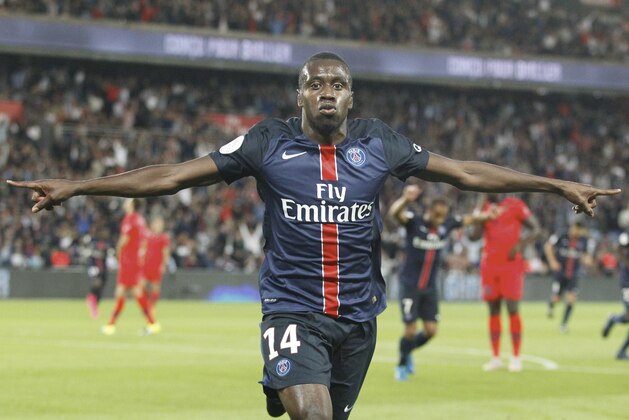 PARIS, FRANCE - August 16:  Blaise Matuidi #14 of Paris Saint-Germain celebrate his goal during the French  Ligue 1 between Paris Saint-Germain FC and GFC Ajaccio at Parc Des Princes on August 16, 2015 in Paris, France.  (Photo by Xavier Laine/Getty Images)