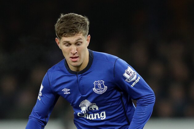 Everton's John Stones during their English Premier League soccer match against Liverpool at Goodison Park in Liverpool, England, Saturday Feb. 7, 2015. (AP Photo/Clint Hughes)