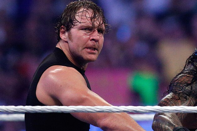 The Shield reacts after their win during Wrestlemania XXX at the Mercedes-Benz Super Dome in New Orleans on Sunday, April 6, 2014. (Jonathan Bachman/AP Images for WWE)