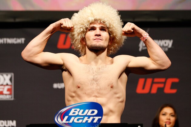ORLANDO, FL - APRIL 18:  Khabib Nurmagomedov weighs in during the FOX UFC Saturday weigh-in at the Amway Center on April 18, 2014 in Orlando, Florida. (Photo by Josh Hedges/Zuffa LLC/Zuffa LLC via Getty Images)