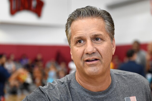 LAS VEGAS, NV - AUGUST 12:  Kentucky Wildcats head coach and USA Basketball Fantasy Camp coach John Calipari attends a practice session for the 2015 USA Basketball Men's National Team at the Mendenhall Center on August 12, 2015 in Las Vegas, Nevada.  (Photo by Ethan Miller/Getty Images)