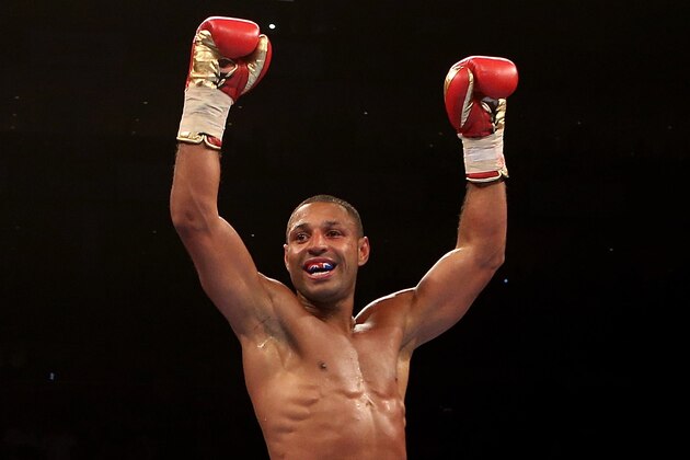 LONDON, ENGLAND - MAY 30: Kell Brook of England celebrates after defeating Frankie Gavin of England during their IBF World Welterweight Championship bout at The O2 Arena on May 30, 2015 in London, England. (Photo by Ben Hoskins/Getty Images)