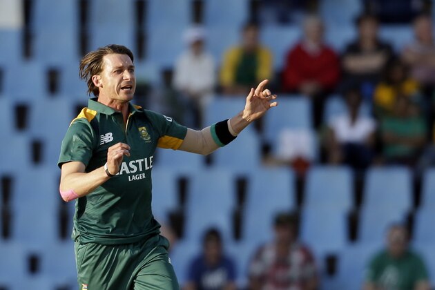 South Africa’s bowler Dale Steyn, reacts after taking a wicket of New Zealand’s batsman Luke Ronchi, during their first One Day International cricket match at the Centurion Park stadium in Pretoria, South Africa, Wednesday, Aug. 19, 2015. (AP Photo/Themba Hadebe)