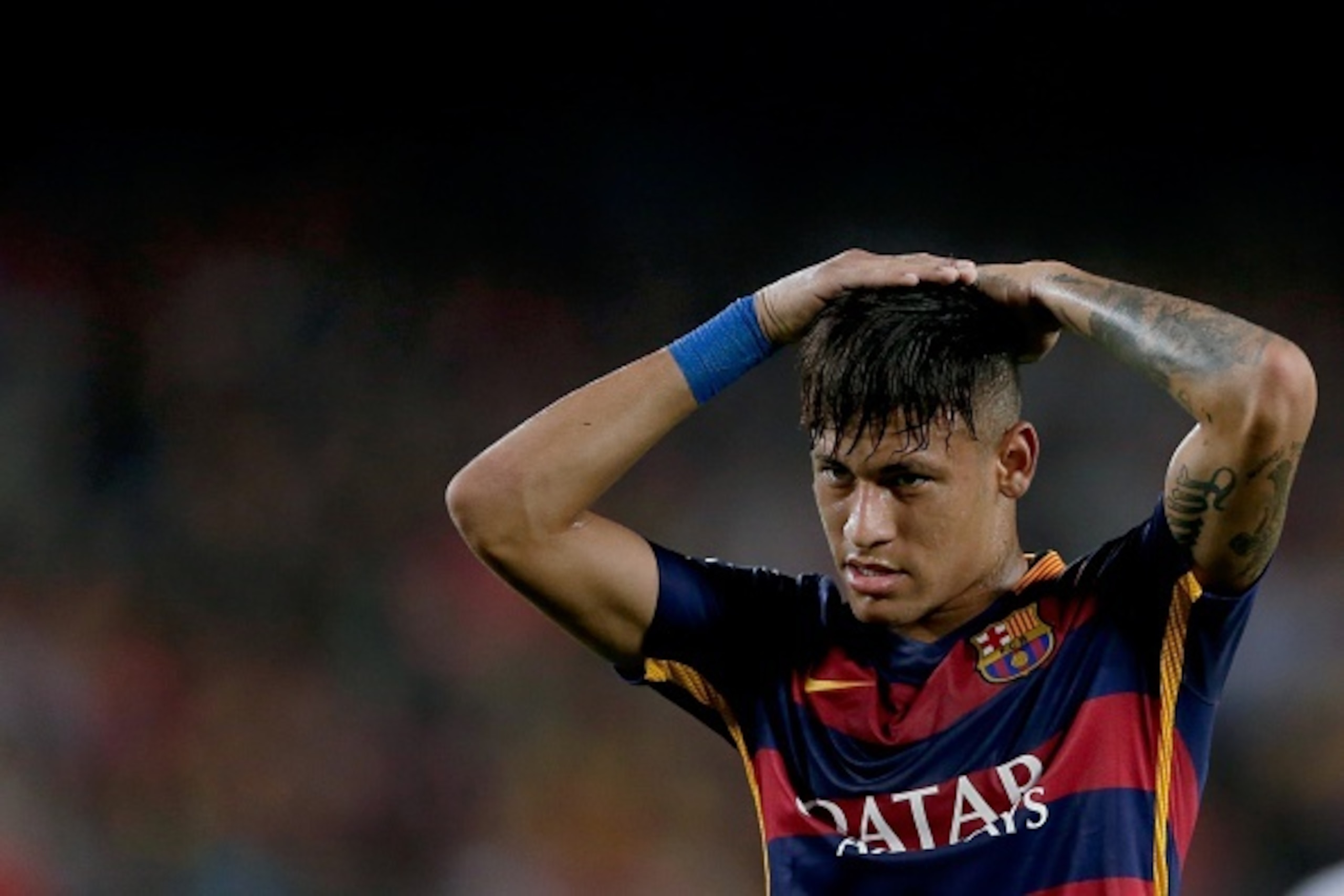 Neymar da Silva Santos Junior of FC Barcelona during the Joan Gamper Trophy match between Barcelona and AS Roma on August 5, 2015 at the Camp Nou stadium in Barcelona, Spain.(Photo by VI Images via Getty Images)