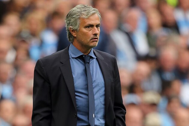 MANCHESTER, ENGLAND - AUGUST 16:  Jose Mourinho the head coach / manager of Chelsea during the Barclays Premier League match between Manchester City and Chelsea at the Etihad Stadium on August 16, 2015 in Manchester, England.  (Photo by Matthew Ashton - AMA/Getty Images)