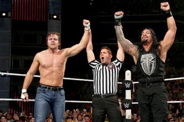 John Cena, left, and Bray Wyatt, right, compete during Wrestlemania XXX at the Mercedes-Benz Super Dome in New Orleans on Sunday, April 6, 2014. (Jonathan Bachman/AP Images for WWE)