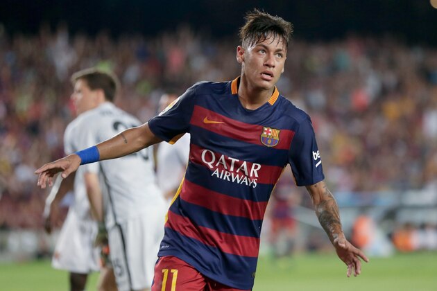 Neymar da Silva Santos Junior of FC Barcelona during the Joan Gamper Trophy match between Barcelona and AS Roma on August 5, 2015 at the Camp Nou stadium in Barcelona, Spain.(Photo by VI Images via Getty Images)