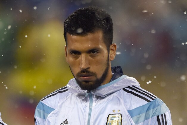 Argentina's defender Ezequiel Garay  is pictured during an international friendly match against Ecuador at MetLife Stadium in East Rutherford, New Jersey, on March 31, 2015. AFP PHOTO/JEWEL SAMAD        (Photo credit should read JEWEL SAMAD/AFP/Getty Images)