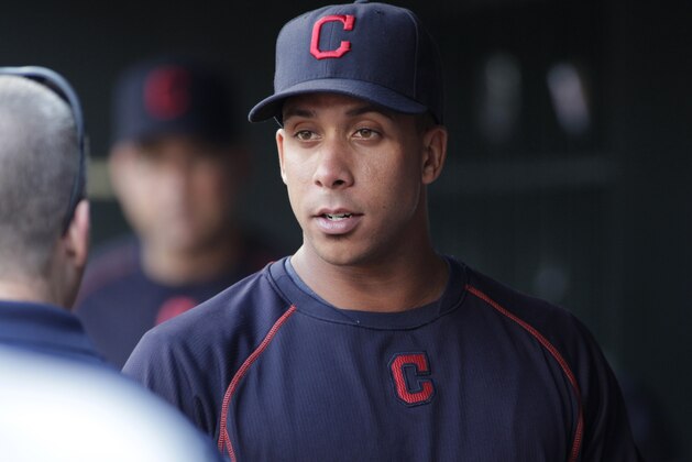 Cleveland Indians left fielder Michael Brantley (23) looks on during a baseball game against the Minnesota Twins Saturday, Aug. 15, 2015, in Minneapolis. AP Photo/Paul Battaglia)