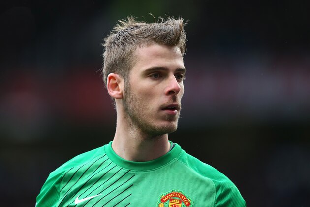 MANCHESTER, ENGLAND - MARCH 16:  David De Gea of Manchester United looks on during the Barclays Premier League match between Manchester United and Liverpool at Old Trafford on March 16, 2014 in Manchester, England.  (Photo by Alex Livesey/Getty Images)