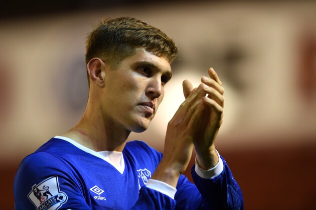 BARNSLEY, ENGLAND - AUGUST 26:  John Stones of Everton applauds the fans after the Capital One Cup second round match between Barnsley and Everton at Oakwell Stadium on August 26, 2015 in Barnsley, England.  (Photo by Michael Regan/Getty Images)