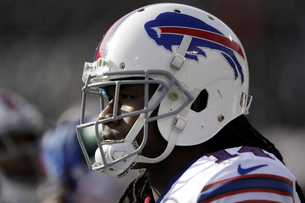 Buffalo Bills wide receiver Sammy Watkins (14) warms up before an NFL football game against the Oakland Raiders in Oakland, Calif., Sunday, Dec. 21, 2014. (AP Photo/Marcio Jose Sanchez)