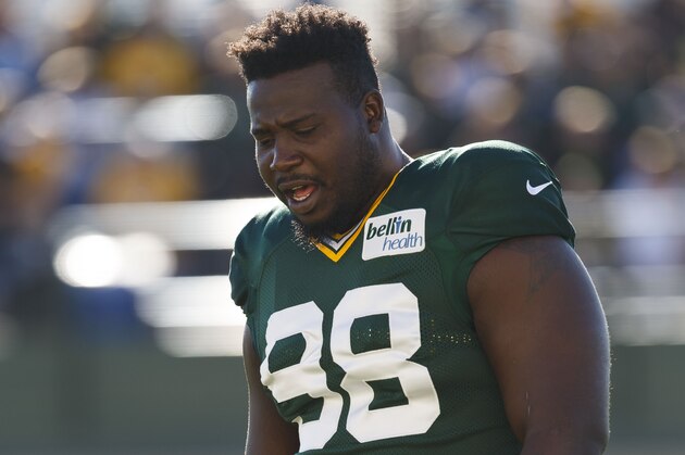 Green Bay Packers’ Letroy Guion during NFL football training camp Saturday, Aug. 1 , 2015, in Green Bay, Wis. (AP Photo/Mike Roemer)