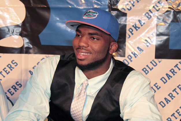 Feb 4, 2015; Apopka, FL, USA; Martez Ivey announced that he has chosen to play football for the University of Florida during a press conference at Apopka High School. Mandatory Credit: Reinhold Matay-USA TODAY Sports