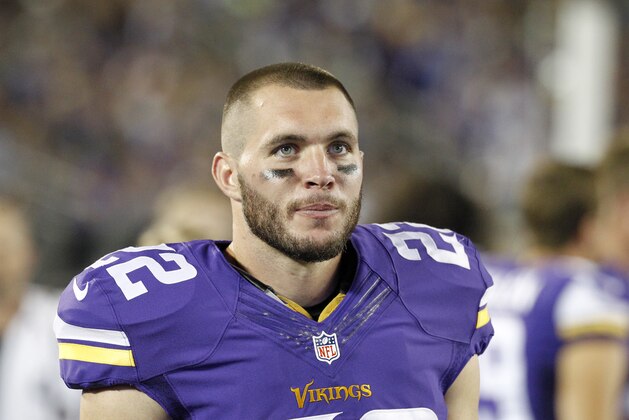 Minnesota Vikings free safety Harrison Smith (22) watches from the sideline in the second half of a preseason NFL football game against the Tampa Bay Buccaneers at TCF Bank Stadium Saturday, Aug. 15, 2015, in Minneapolis. (AP Photo/Ann Heisenfelt)