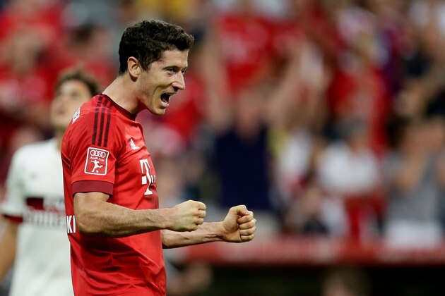 Robert Lewandowski of FC Bayern Munchen during the AUDI Cup match between FC Bayern Munich and AC Milan on August 4, 2015 at the Allianz Arena in Munich, Germany(Photo by VI Images via Getty Images)