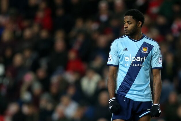 West Ham United's Alex Song during their English Premier League soccer match against Sunderland at the Stadium of Light, Sunderland, England, Saturday, Dec. 13, 2014. (AP Photo/Scott Heppell)