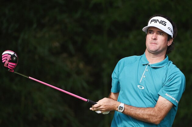 EDISON, NJ - AUGUST 28:  Bubba Watson of the United States watches his tee shot on the 15th hole during the second round of The Barclays at Plainfield Country Club on August 28, 2015 in Edison, New Jersey.  (Photo by Ross Kinnaird/Getty Images)