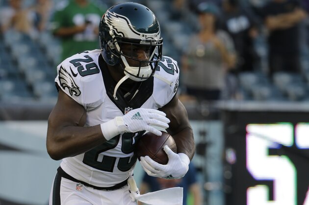 Philadelphia Eagles' DeMarco Murray warms up before a preseason NFL football game against the Baltimore Ravens, Saturday, Aug. 22, 2015, in Philadelphia. (AP Photo/Matt Rourke) Philadelphia Eagles' DeMarco Murray warms up before a preseason NFL football game against the Baltimore Ravens, Saturday, Aug. 22, 2015, in Philadelphia. (AP Photo/Matt Rourke)