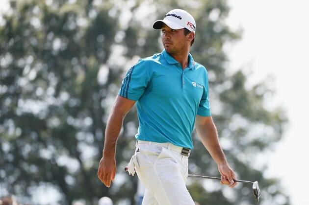 EDISON, NJ - AUGUST 29:  Jason Day of Australia walks off the 11th green during the third round of The Barclays at Plainfield Country Club on August 29, 2015 in Edison, New Jersey.  (Photo by Ross Kinnaird/Getty Images)