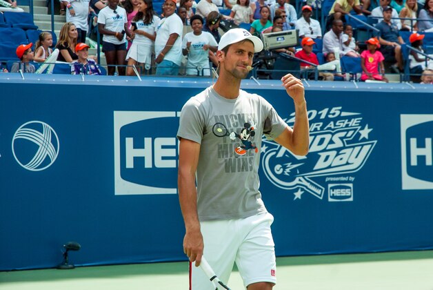 NEW YORK, NY - AUGUST 29:  Novak Djokovic attends the 20th Annual Arthur Ashe Kids' Day at USTA Billie Jean King National Tennis Center on August 29, 2015 in the Queens borough of New York City.  (Photo by Steven Henry/Getty Images)