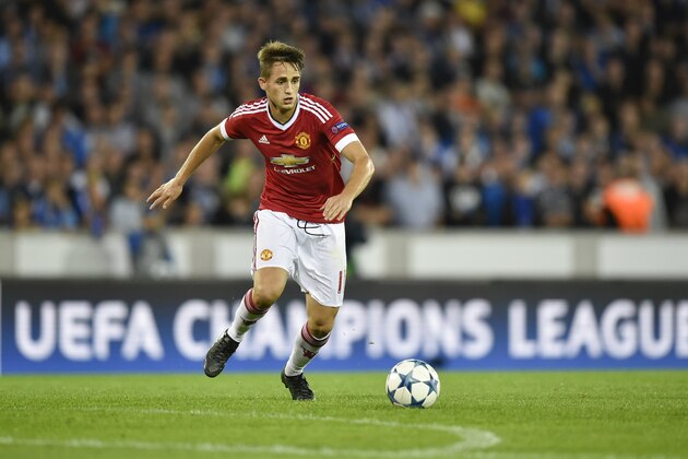 Manchester's Adnan Januzaj controls the ball during the UEFA Champions League playoff football match between Club Brugge and Manchester United at Jan Breydel stadium in Bruges, on August 26, 2015. AFP PHOTO/ JOHN THYS        (Photo credit should read JOHN THYS/AFP/Getty Images)